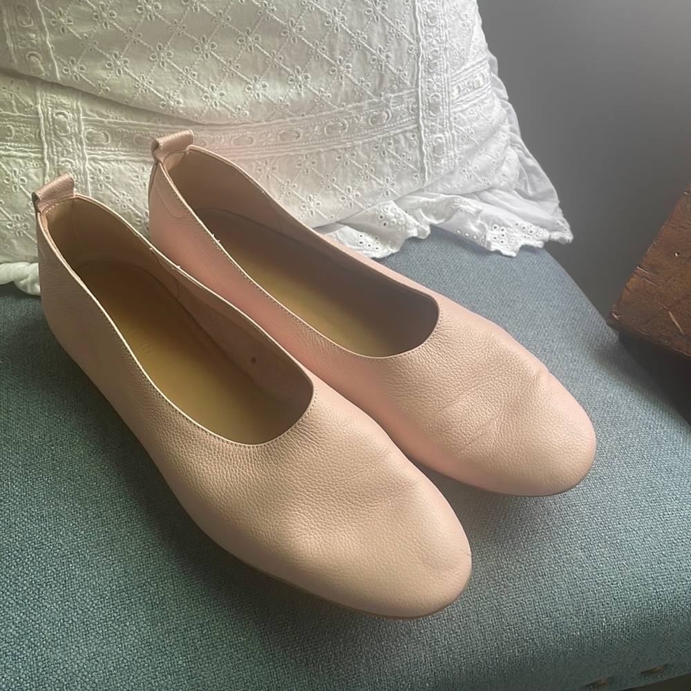 Everlane Day Glove Women's Italian Pink Leather Slip On Ballet Flats Sz …
